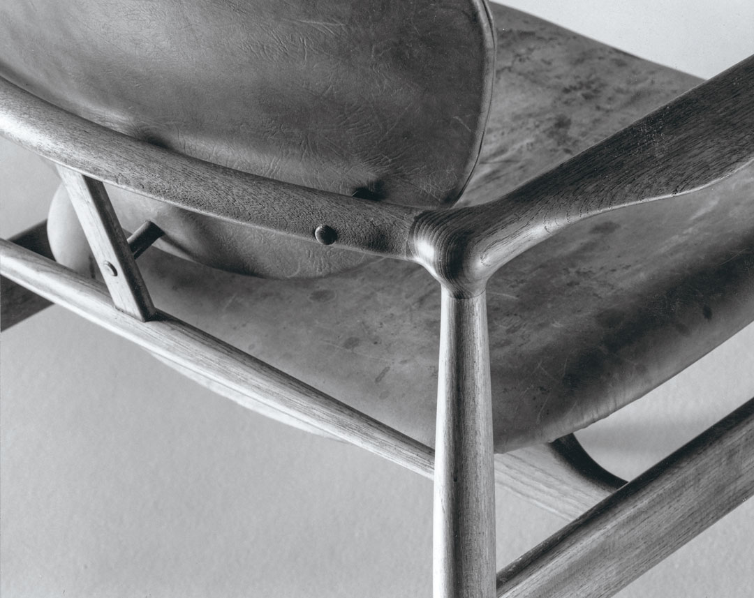 Detail of the FJ48 in a version of the chair currently manufactured by House of Finn Juhl, c.2018