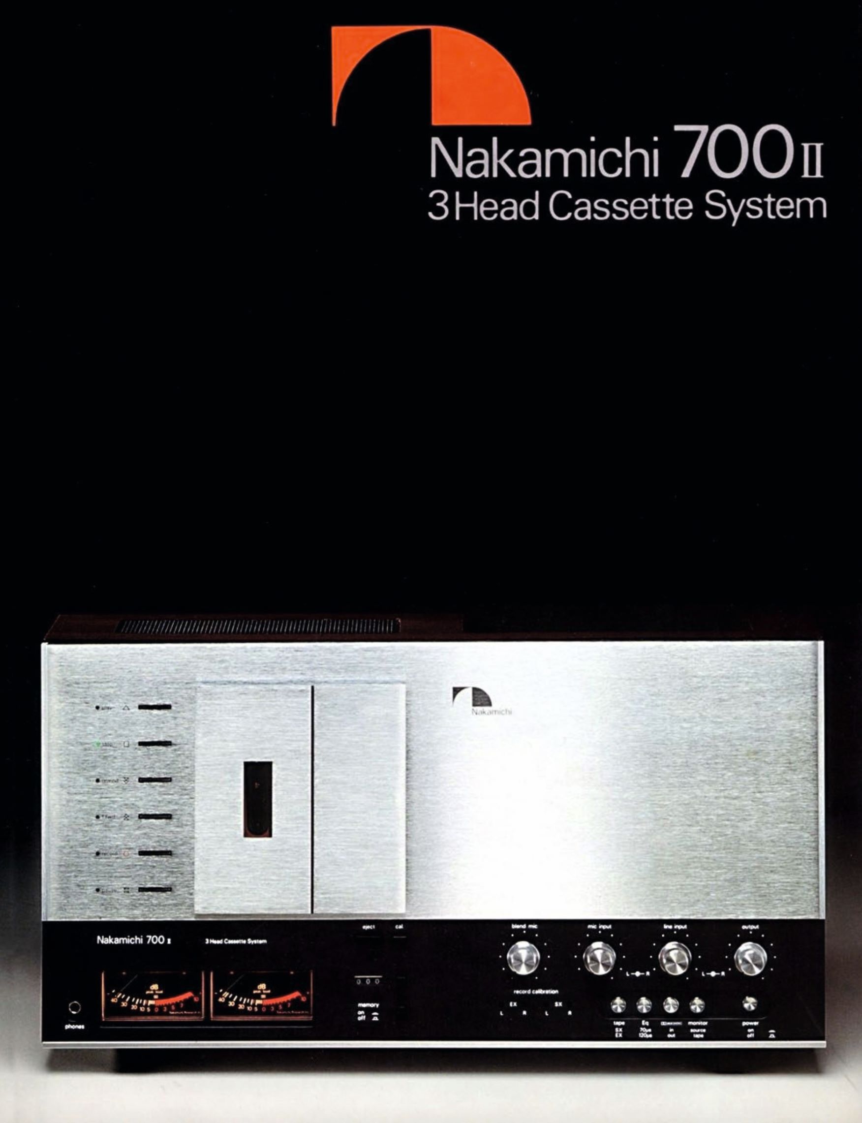 Promotional brochure for the 700ii three-head cassette system, Nakamichi, 1977