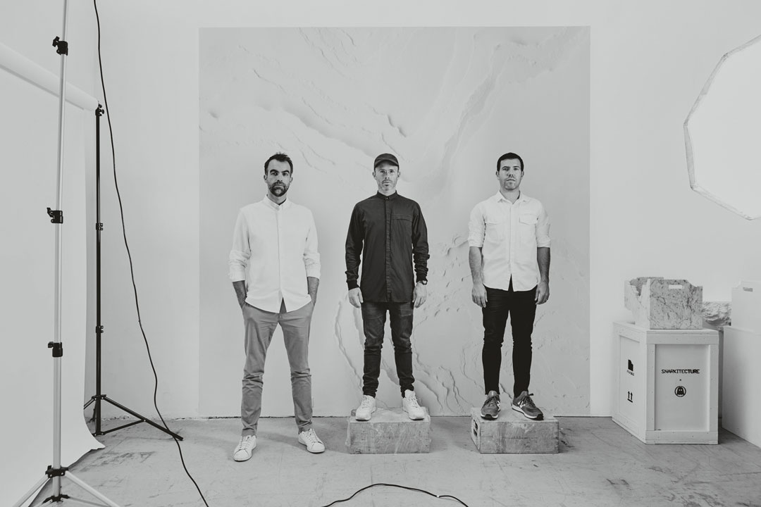 Mustonen (left) with Snarkitecture partners, Daniel Arsham (centre) and Ben Porto (right)