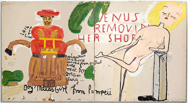 Rose Wylie - Boy Meets Girl from Pompeii, 2015 courtesy the artist, Union Gallery London and Choi&Lager Galerie, Cologne