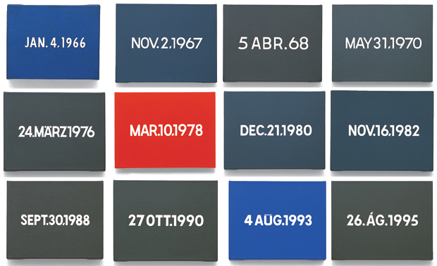 On Kawara, canvases from the 'Today Series' (1966 - present)