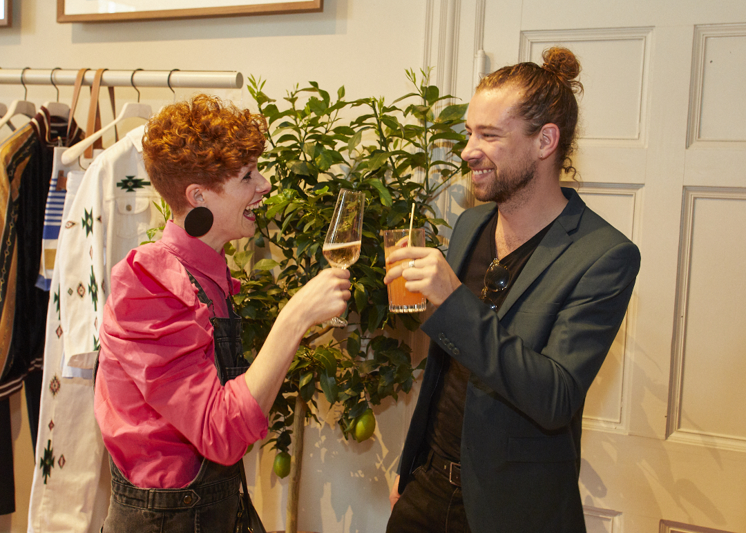 Harriet Parry and and Cyrill Tronchet at our Blooms launch