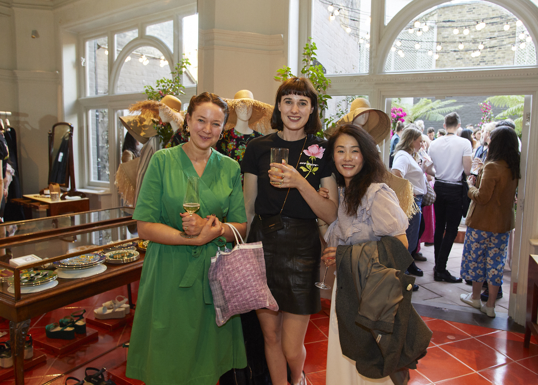 Harriet Slaughter, Emma Weaver and Frida Kim at our Blooms launch