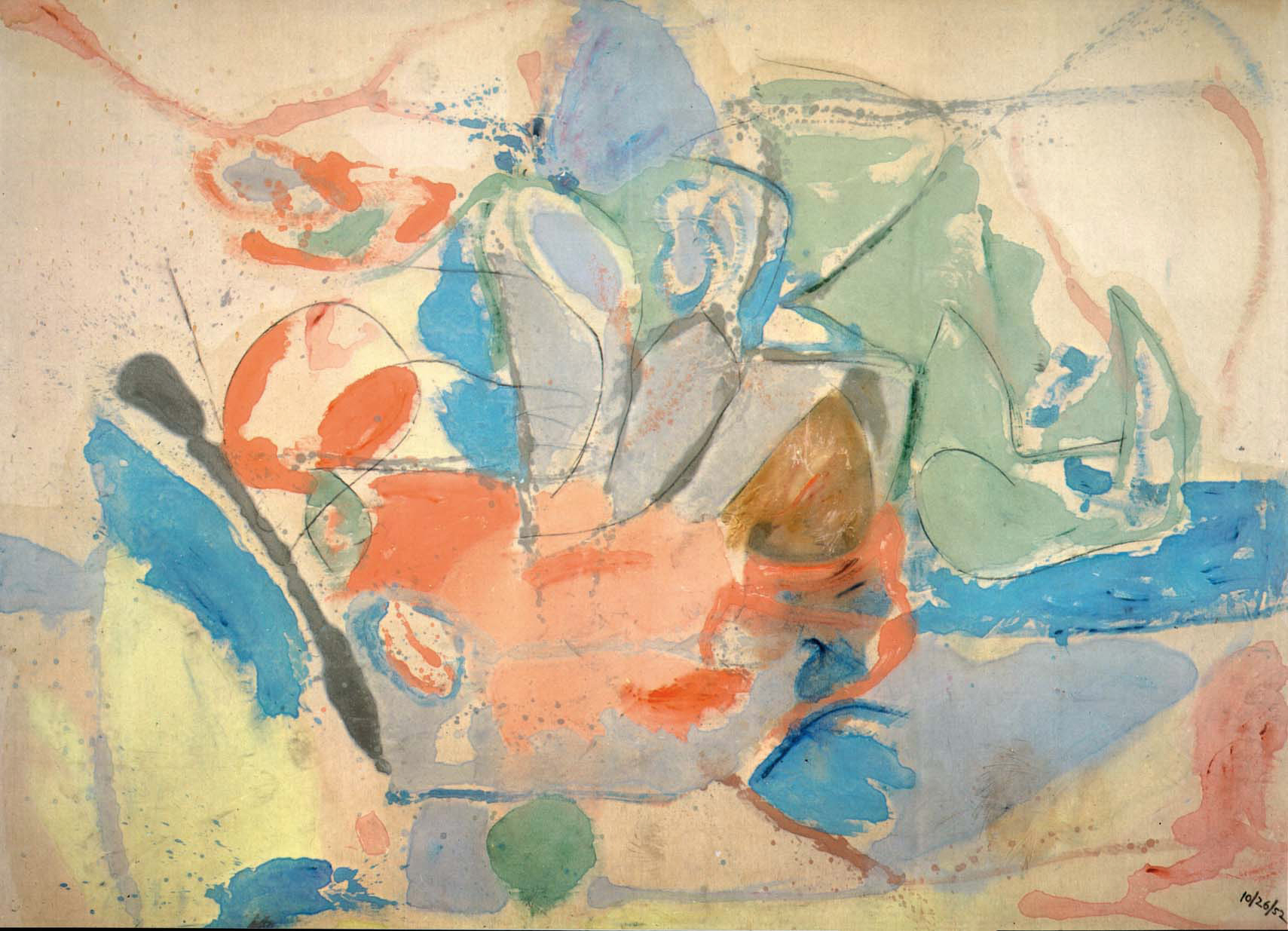  Mountains and Sea (1952) by Helen Frankenthaler. As reproduced in Art in Time