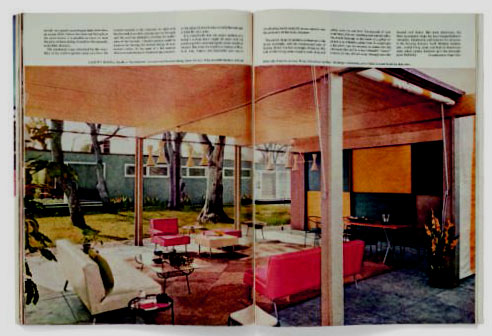 The Holiday House article from Holiday magazine, featuring George Nelson's architecture, Herman Miller furniture, and photography by Ezra Stoller, May, 1951.