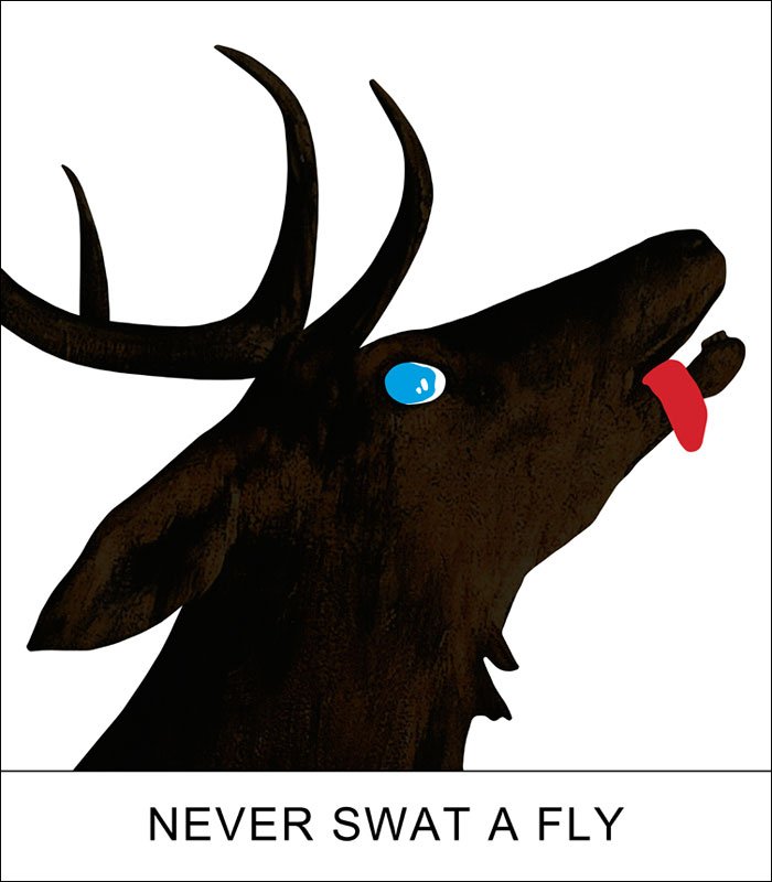 Double Play: Never Swat a Fly (2012) by John Baldessari. This work is currently for sale on Art Space