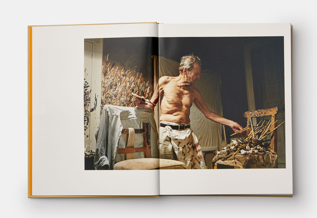 Lucian Freud in the studio photographed by David Dawson - from Lucian Freud: A Life