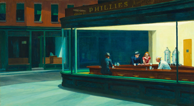Nighthawks (1942) by Edward Hopper. As reproduced in Silent Theater
