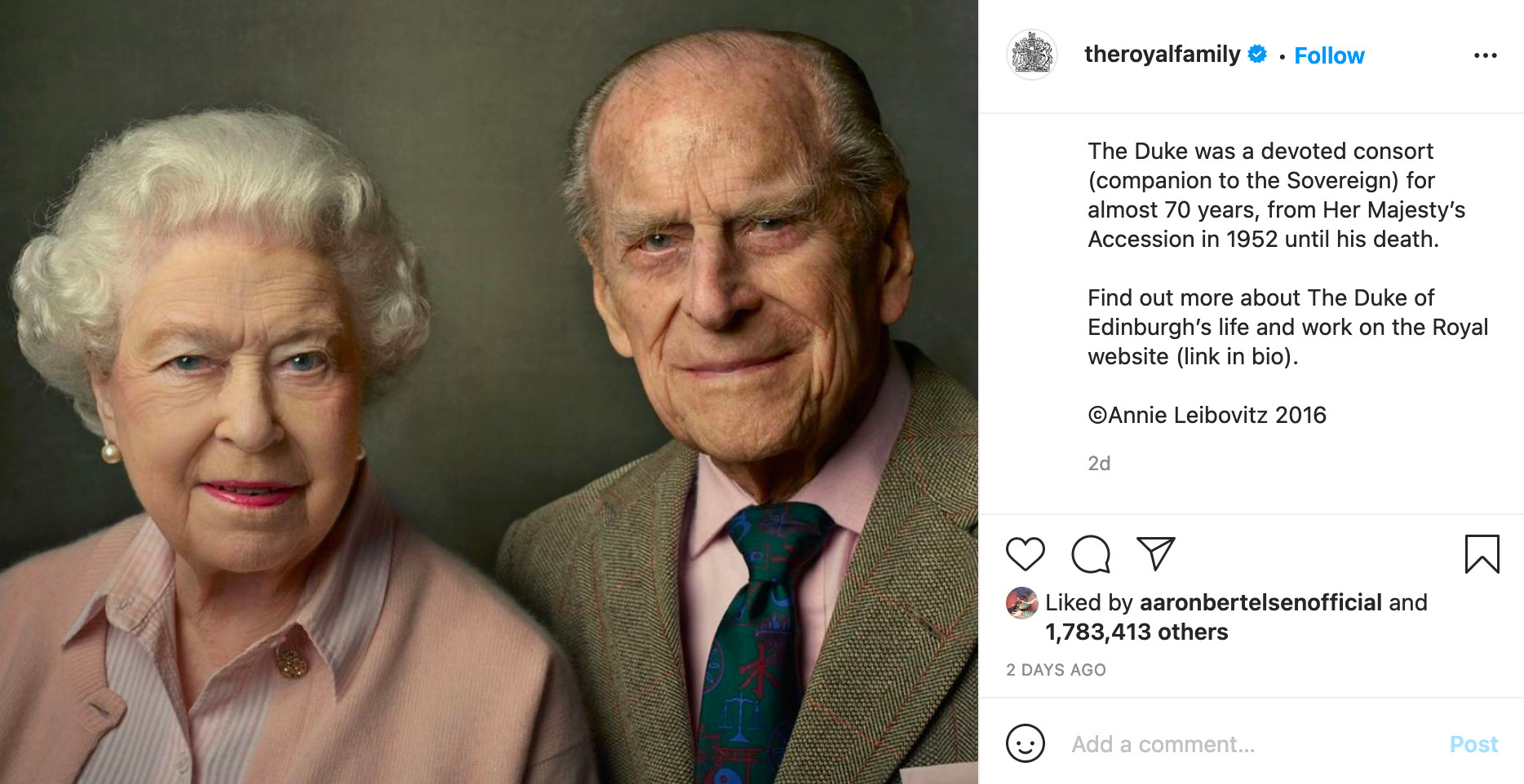 The Royal Family's Instagram post