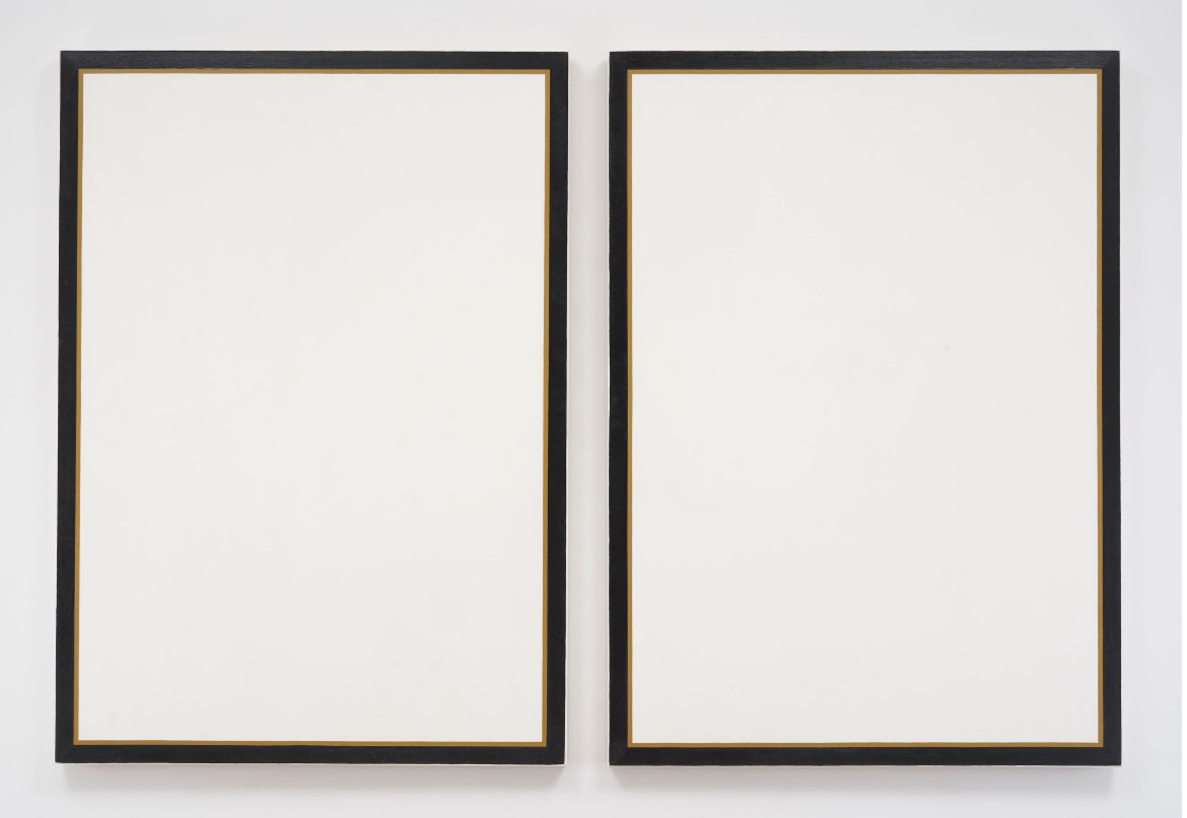 Jo Baer Untitled Diptych, 1966-1968 oil on canvas - image courtesy Pace Gallery