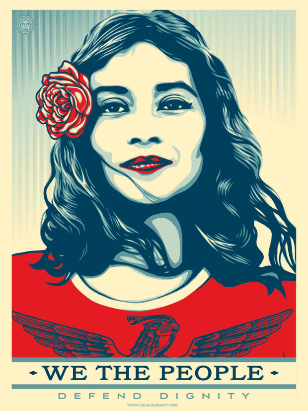 Defend Dignity Fear by Shepard Fairey. Photographer: Ridwan Adhami. From the Amplifier Foundation’s We The People campaign.
