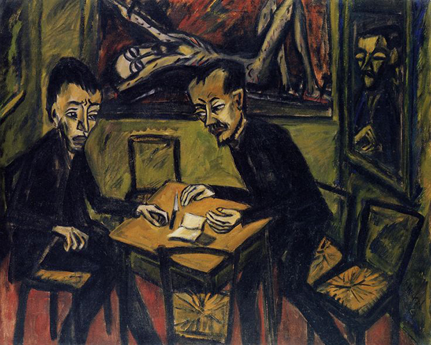 Two Men at a Table (1912) Erich Heckel. As reproduced in Art in Time.