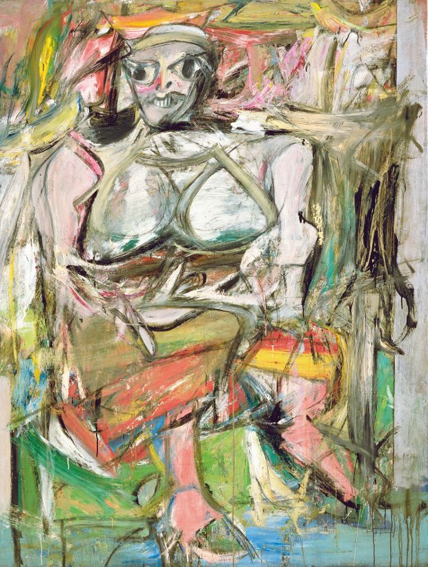Woman I, (1950–2), oil, enamel and charcoal on canvas, 192.7 x 147.3 cm (75 x 58 in), The Museum of Modern Art, New York Artwork by Willem de Kooning © 2014 The Willem de Kooning Foundation/Artists Rights Society, (ARS), New York